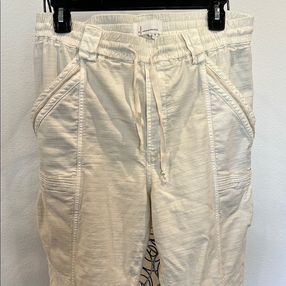 Anthropologie Cream Drawstring Pants